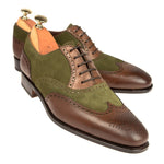 Carmina Wingtip Oxfords 922 Rain Brown and Bering Suede