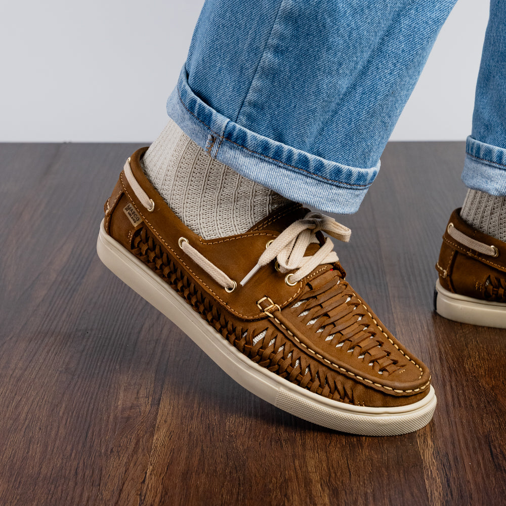 Marco Di Milano Castell Woven Nubuck Boat Shoe Bronze