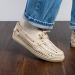 View product image 7: Marco Di Milano Castell Woven Leather Boat Shoe Bone