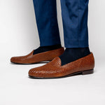 Zelli Cestino Woven Loafers Cognac (15-211-CGN)