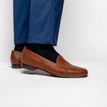 Zelli Cestino Woven Loafers Cognac (15-211-CGN)