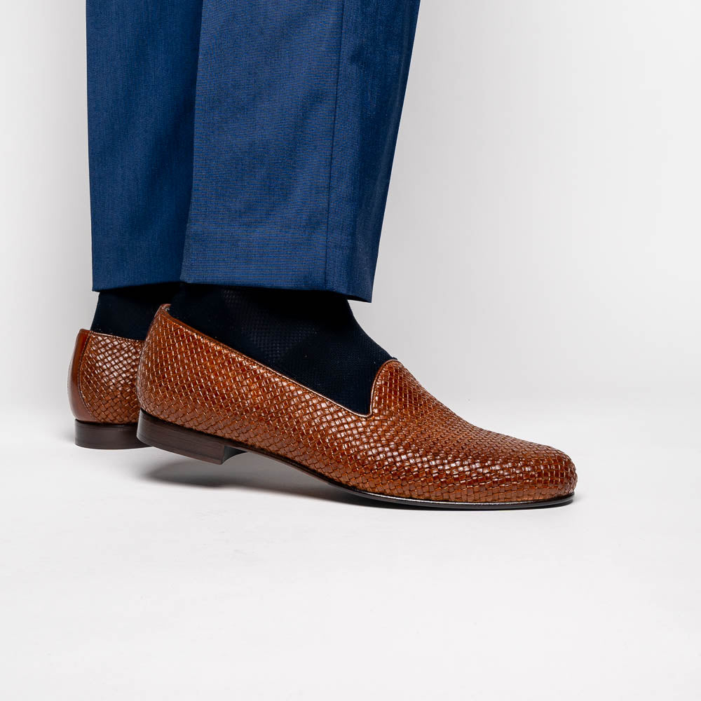 Zelli Cestino Woven Loafers Cognac (15-211-CGN)