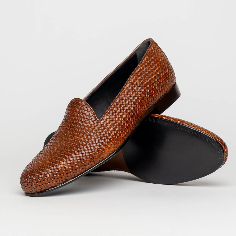 Zelli Cestino Woven Loafers Cognac (15-211-CGN)