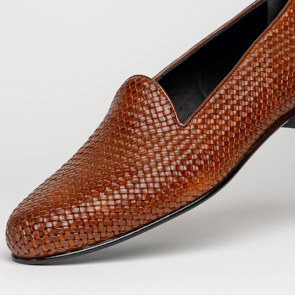 Zelli Cestino Woven Loafers Cognac (15-211-CGN)