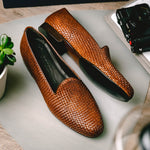 Zelli Cestino Woven Loafers Cognac (15-211-CGN)