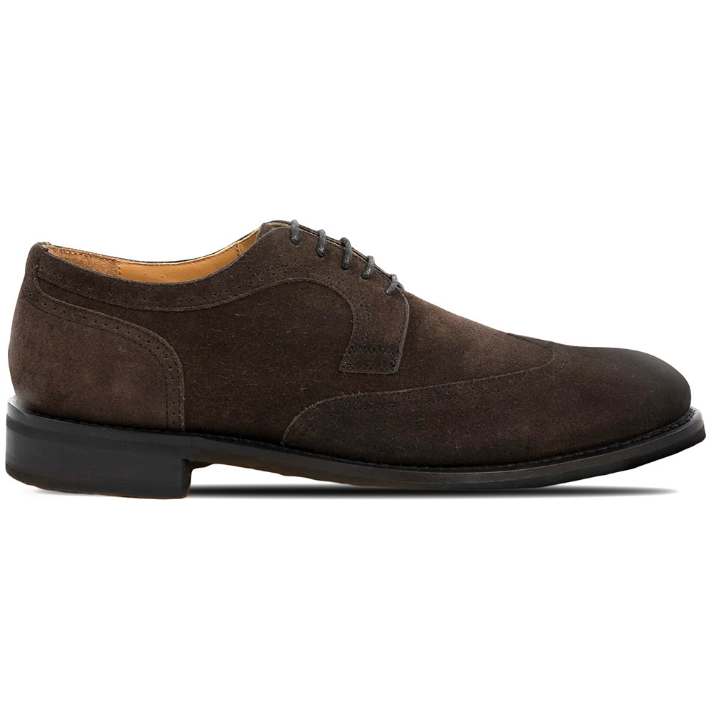 Calzoleria Toscana Cascia Suede Wingtip Dress Shoes Brown