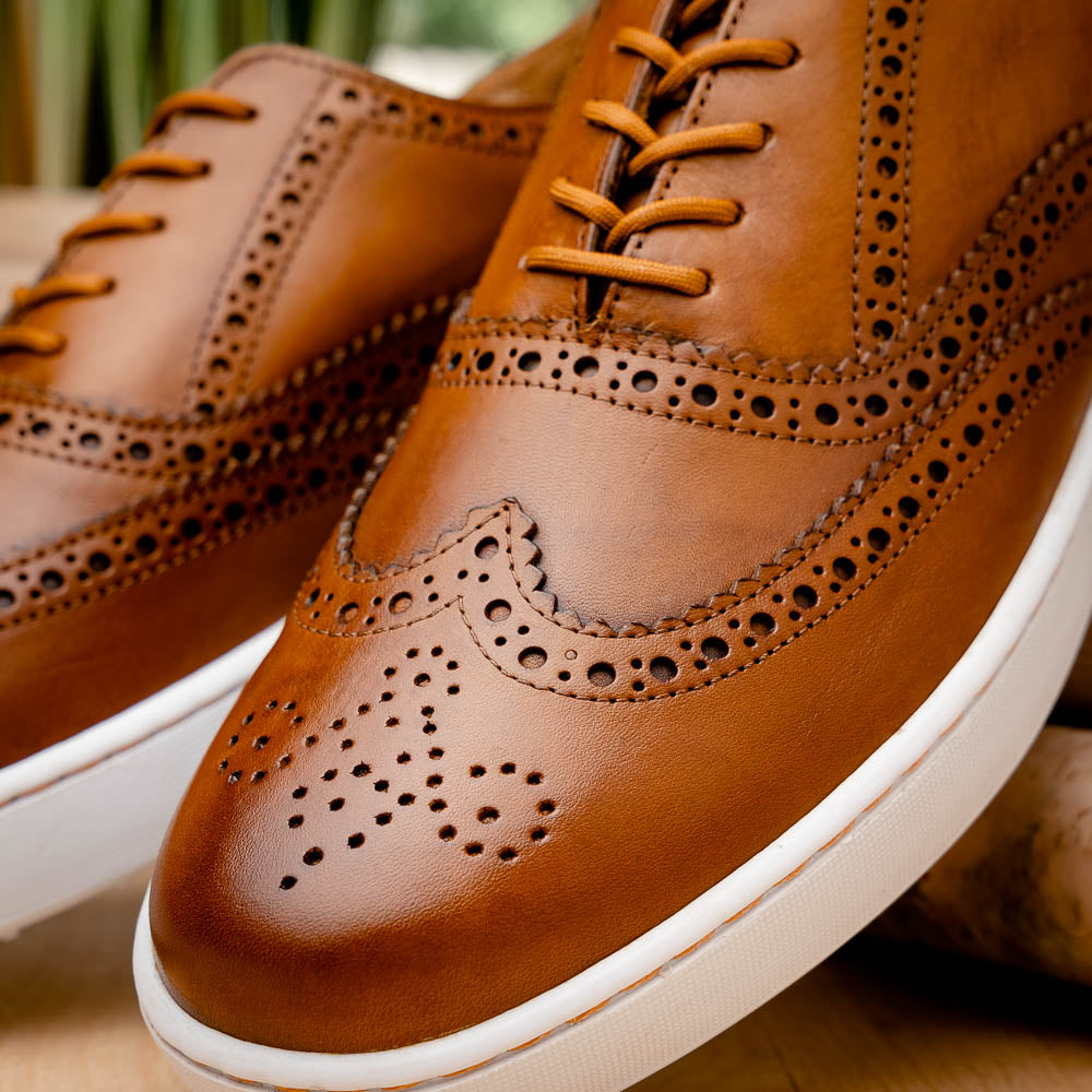 TB Phelps Clubhouse Wingtip Sneakers Tan
