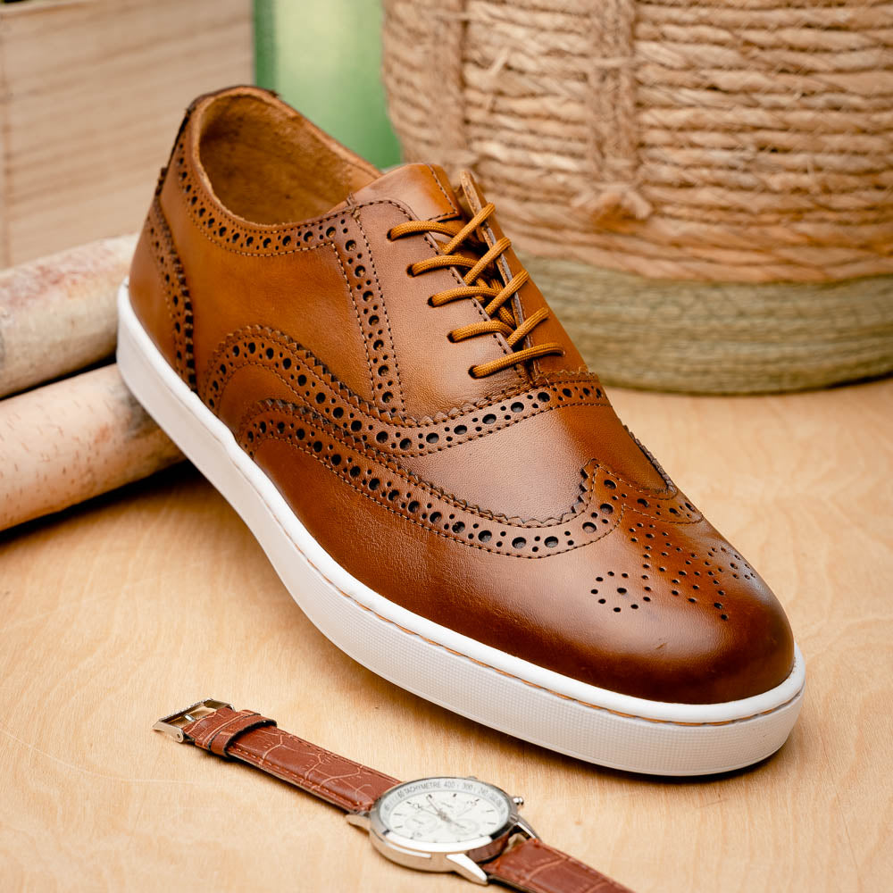 TB Phelps Clubhouse Wingtip Sneakers Tan
