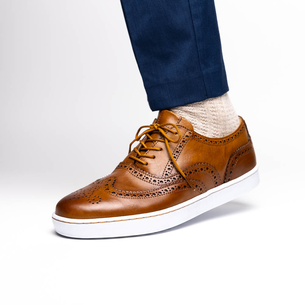 TB Phelps Clubhouse Wingtip Sneakers Tan