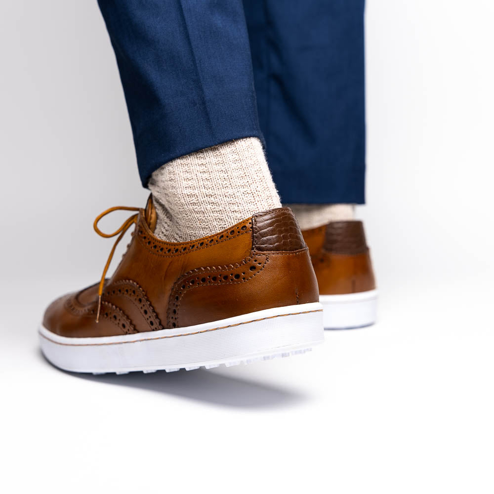 TB Phelps Clubhouse Wingtip Sneakers Tan
