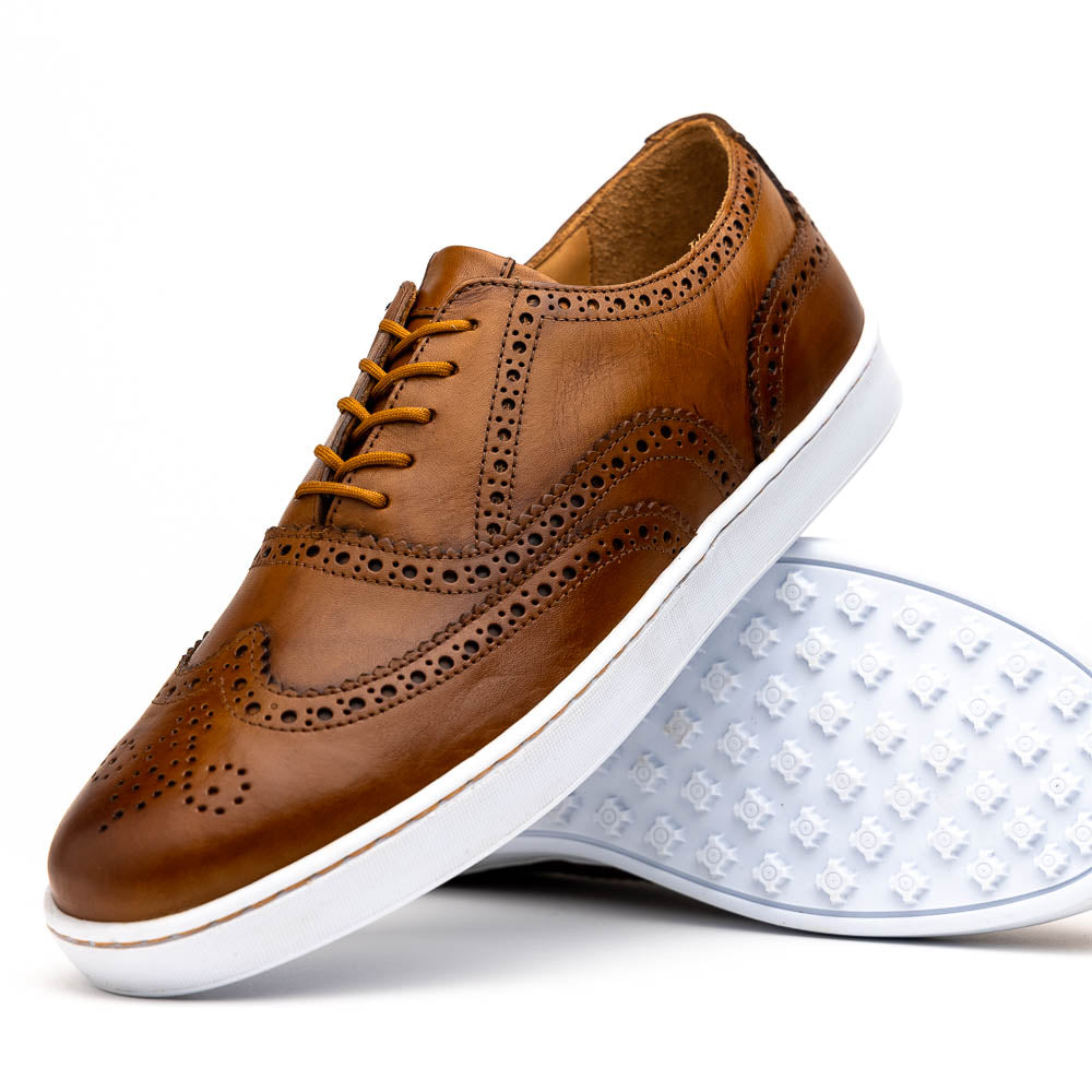 TB Phelps Clubhouse Wingtip Sneakers Tan