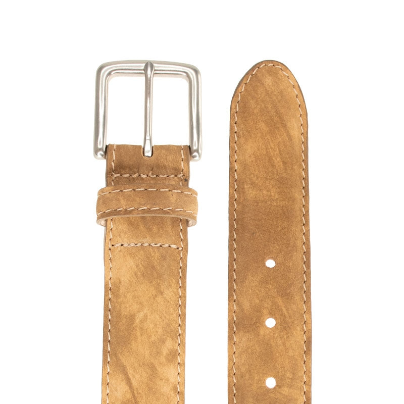 TB Phelps Colombia Washed Calfskin Belt Tan