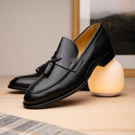 Zelli Como Calfskin Tassel Loafers Black (15-202-BLK)