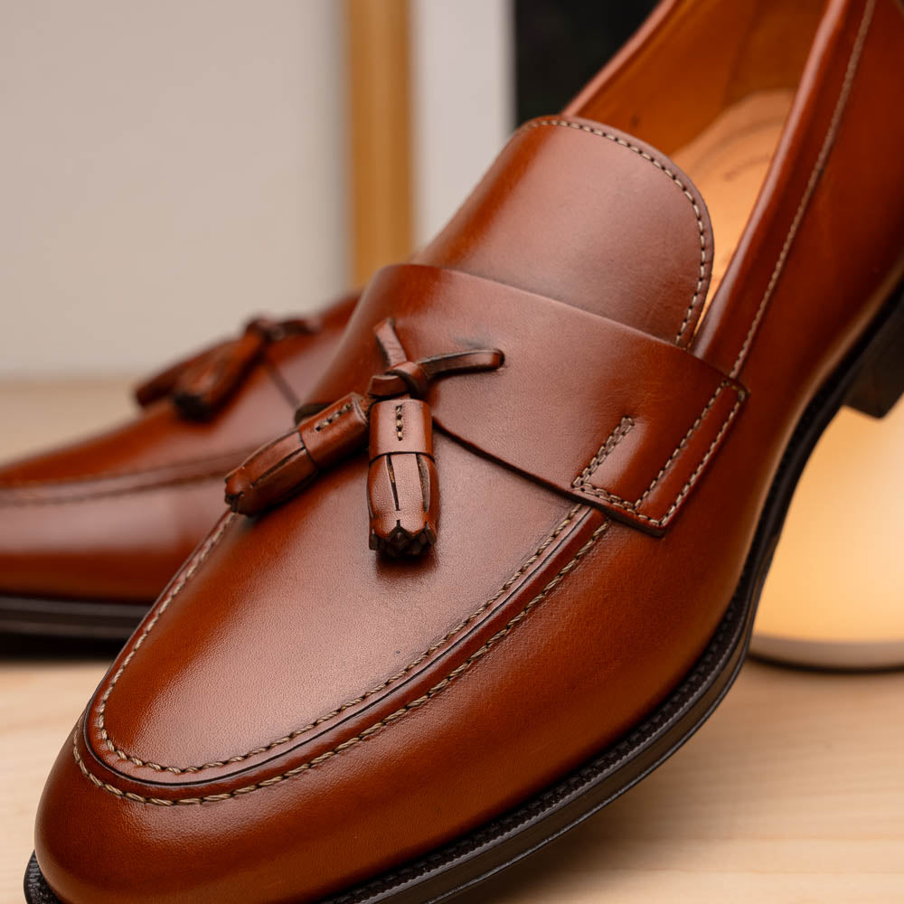 Zelli Como Calfskin Tassel Loafers Rust (15-202-RST)