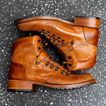 Belvedere Como Genuine Ostrich Leg / Italian Leather Hiker Boots Ant Brandy