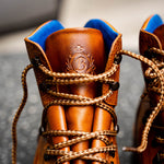 Belvedere Como Genuine Ostrich Leg / Italian Leather Hiker Boots Ant Brandy