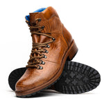 Belvedere Como Genuine Ostrich Leg / Italian Leather Hiker Boots Ant Brandy
