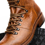Belvedere Como Genuine Ostrich Leg / Italian Leather Hiker Boots Ant Brandy