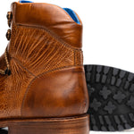 Belvedere Como Genuine Ostrich Leg / Italian Leather Hiker Boots Ant Brandy