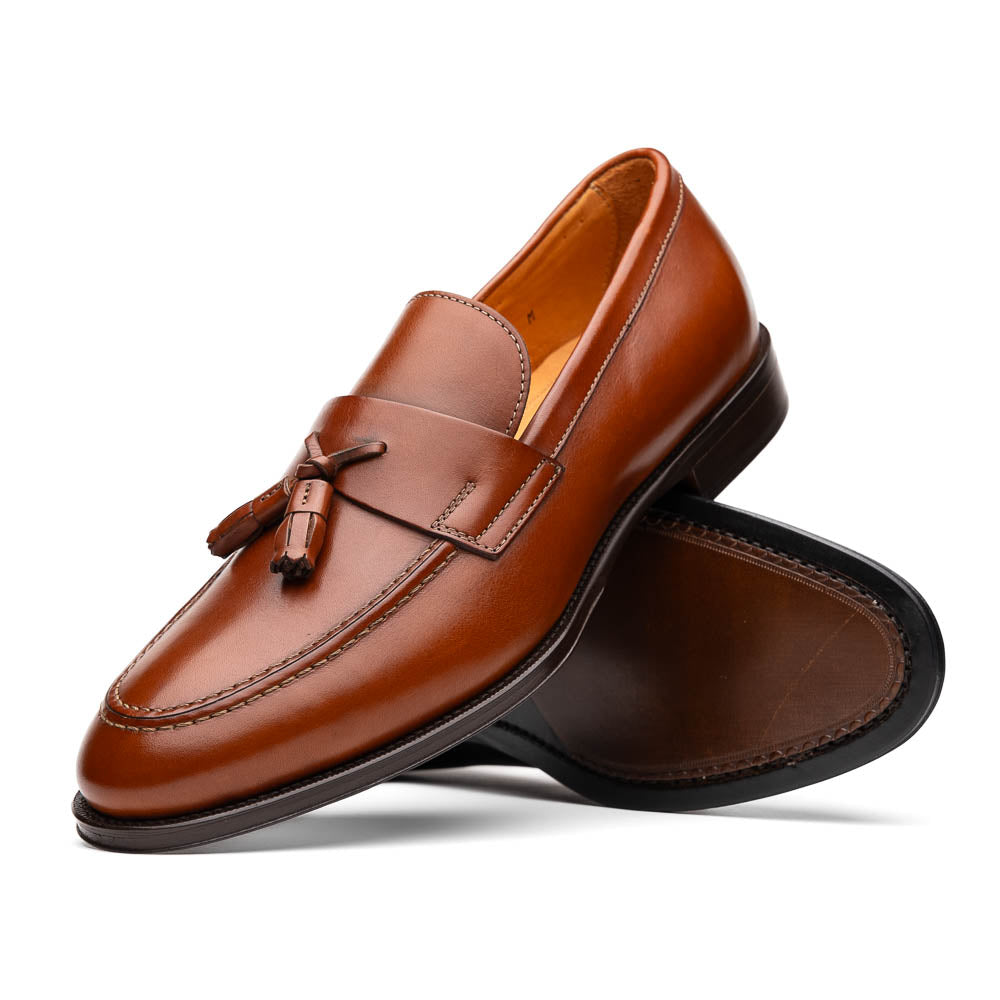 Zelli Como Calfskin Tassel Loafers Rust (15-202-RST)