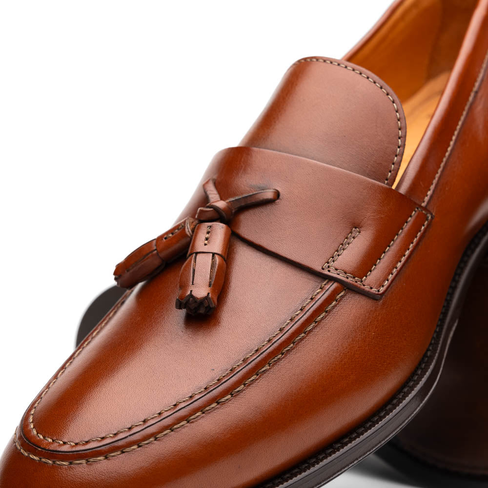Zelli Como Calfskin Tassel Loafers Rust (15-202-RST)