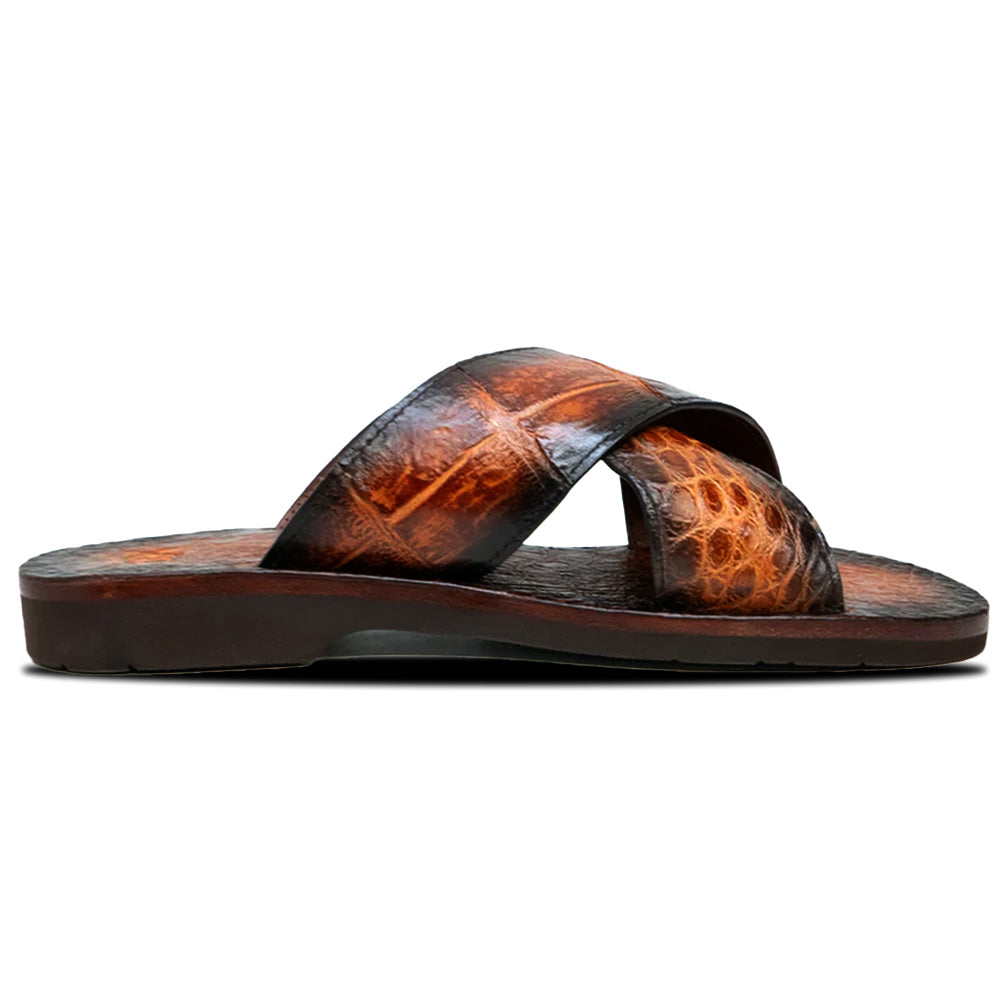 Marco Di Milano Elios Alligator Sandals Honey