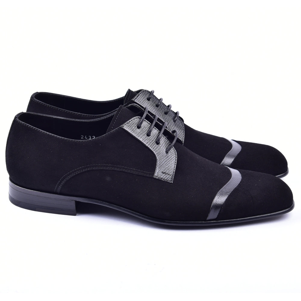Corrente 2432 Suede Lace up Shoes Black