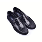 Corrente Suede / Crocodile Print Loafers Black