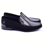 Corrente Suede / Crocodile Print Loafers Black