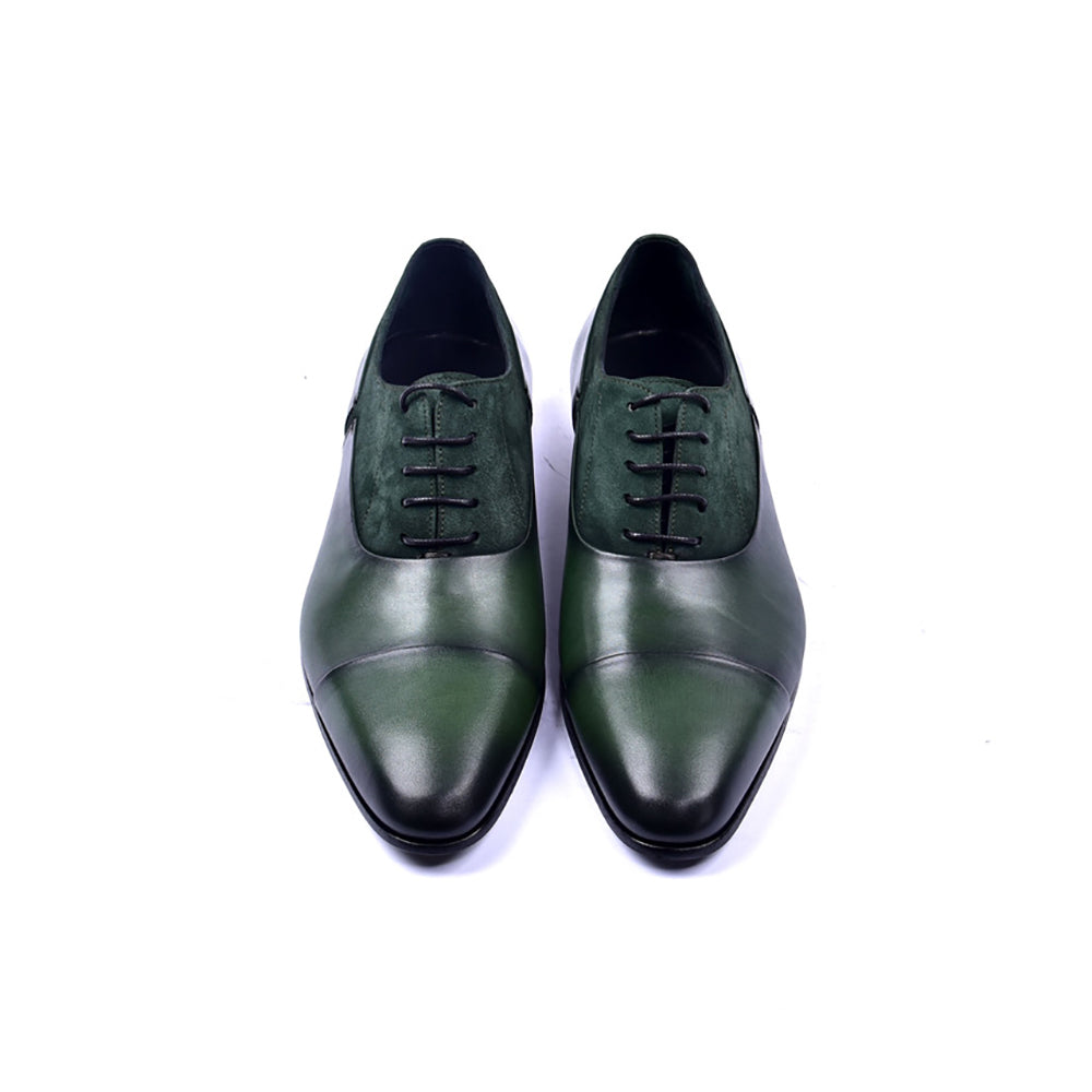 Corrente 5230 Suede / Calfskin Lace up Shoes Green