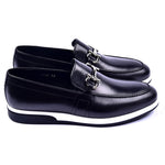 Corrente 5720 Casual Bit Buckle Slip-on Shoes Black