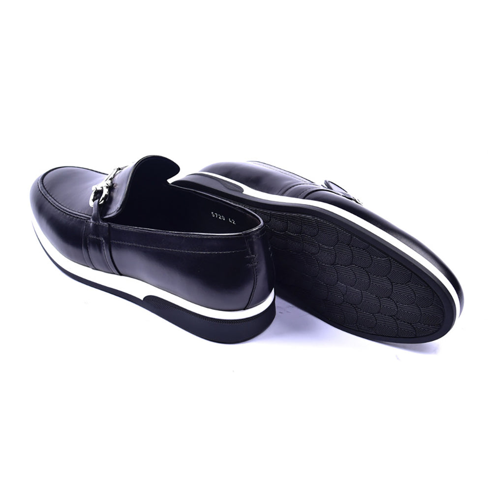 Corrente 5720 Casual Bit Buckle Slip-on Shoes Black