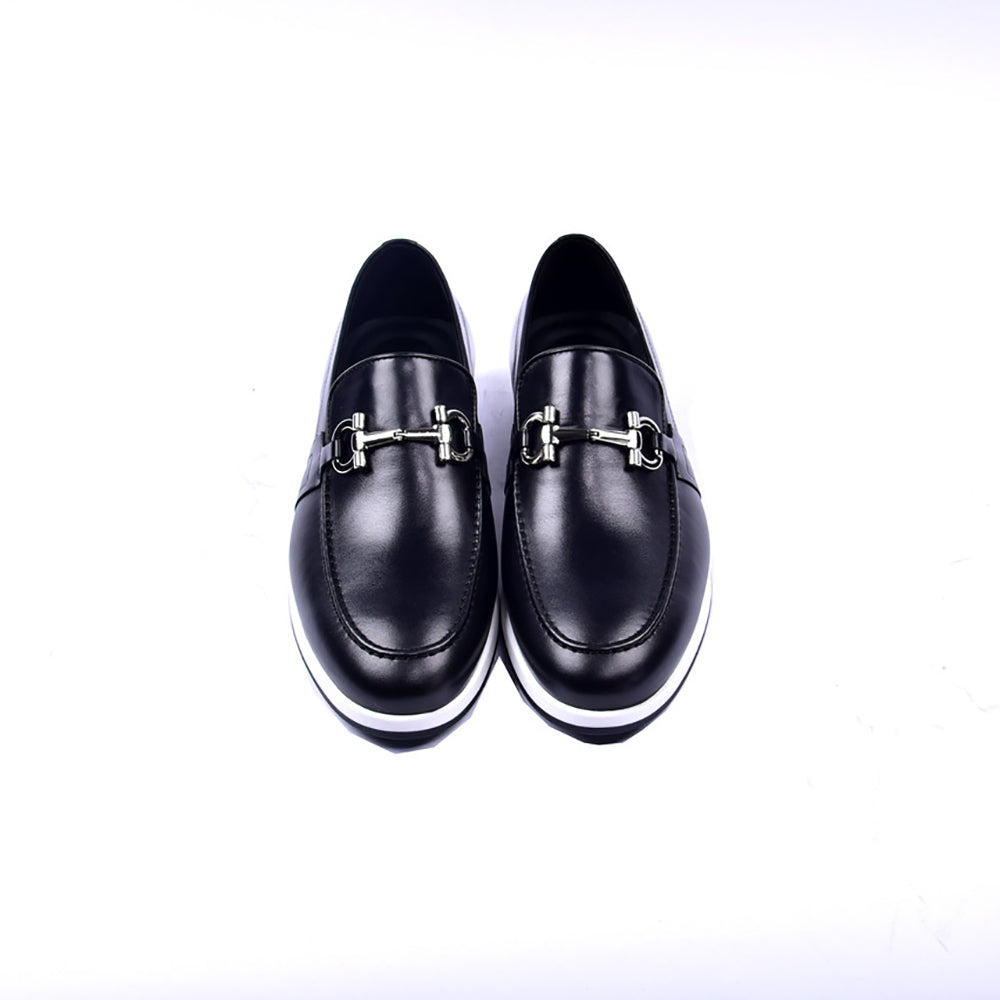 Corrente 5720 Casual Bit Buckle Slip-on Shoes Black
