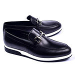Corrente 5720 Casual Bit Buckle Slip-on Shoes Black
