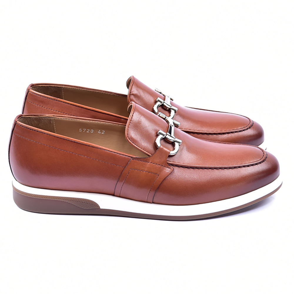 Corrente 5720 Casual Bit Buckle Slip-on Shoes Tan