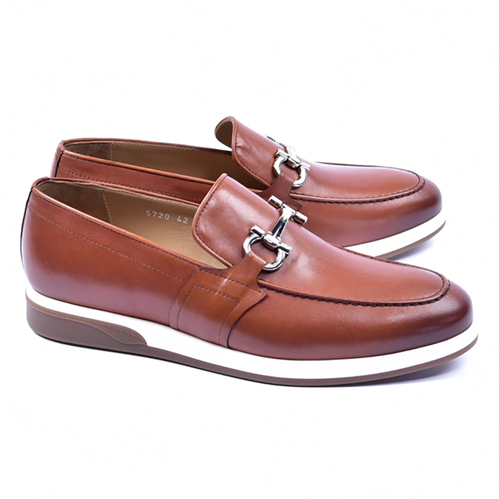 Corrente 5720 Casual Bit Buckle Slip-on Shoes Tan