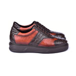 Corrente C001302-6988 Genuine Ostrich Sneakers Brown