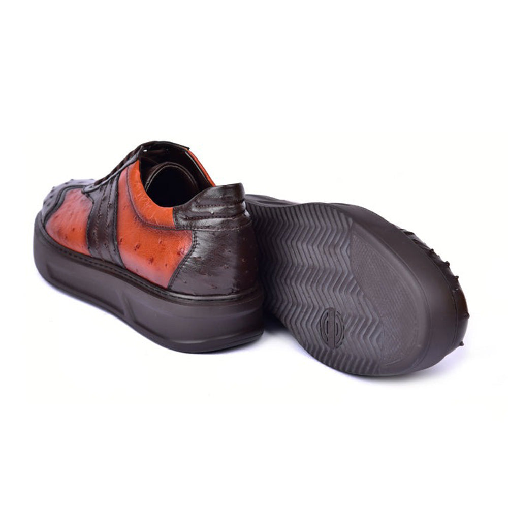 Corrente C001302-6988 Genuine Ostrich Sneakers Brown