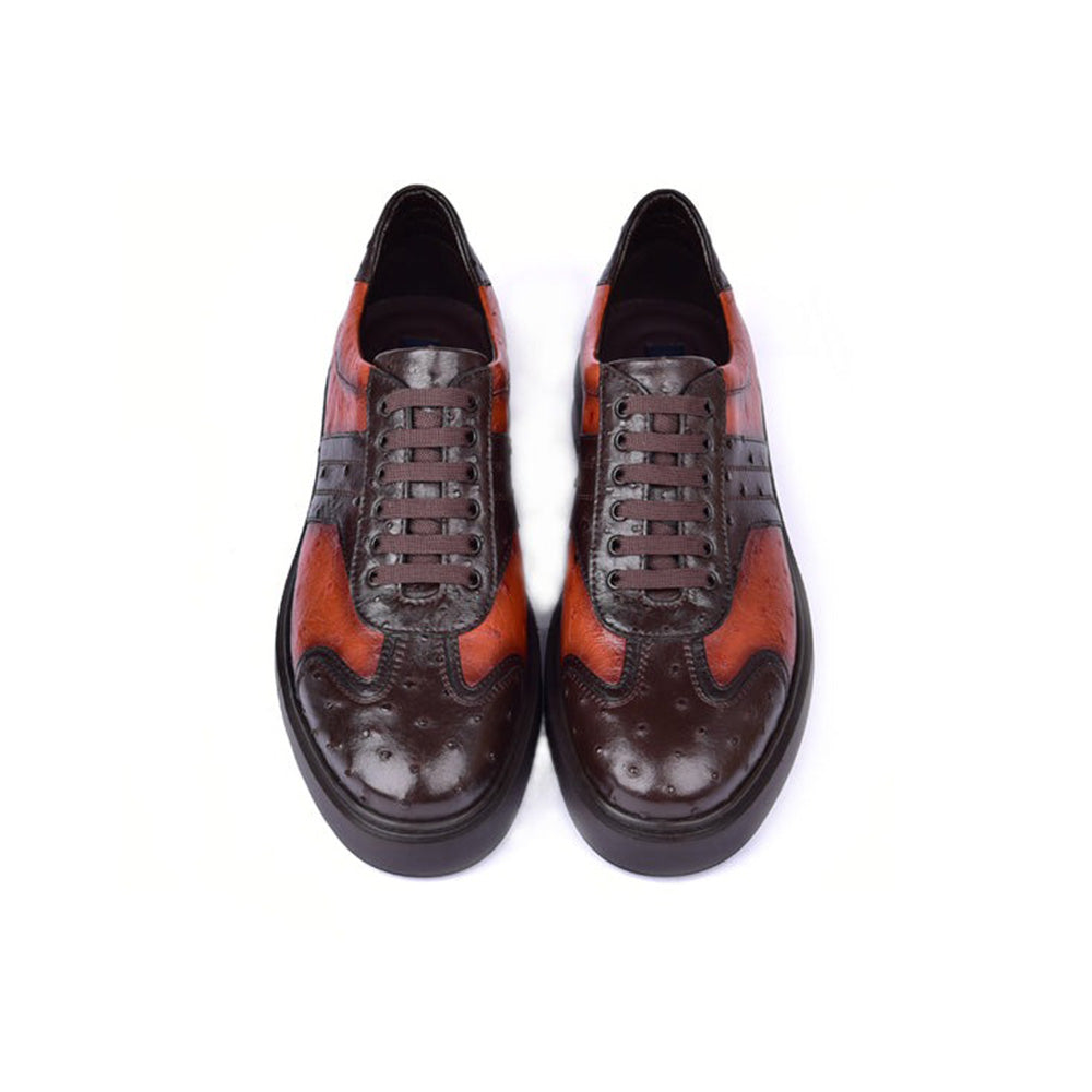 Corrente C001302-6988 Genuine Ostrich Sneakers Brown