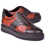 Corrente C001302-6988 Genuine Ostrich Sneakers Brown