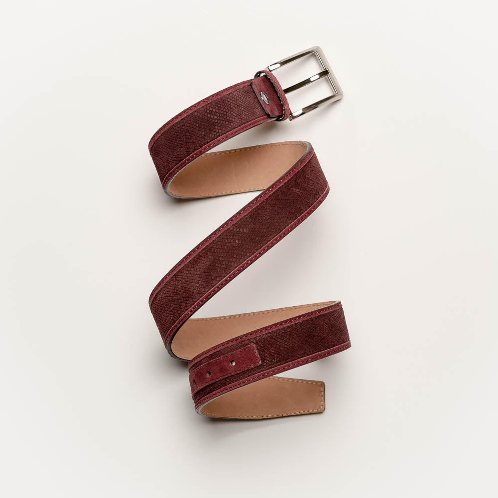 Corrente CBelt-5776 Design Suede Belt Burgundy