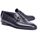 Corrente C00102-6628 Side Buckle Loafers Black