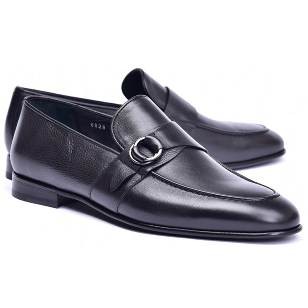 Corrente C00102-6628 Side Buckle Loafers Black