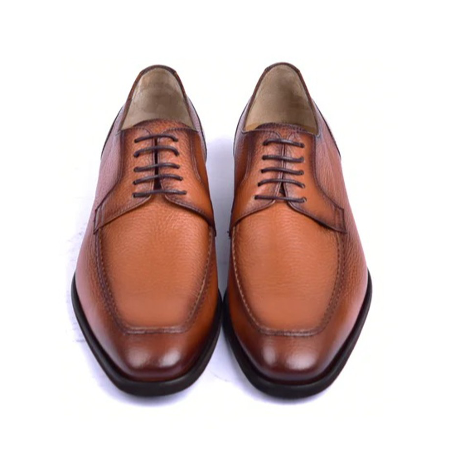 Corrente C001101-5876 Deerskin Lace-up Shoes Tan