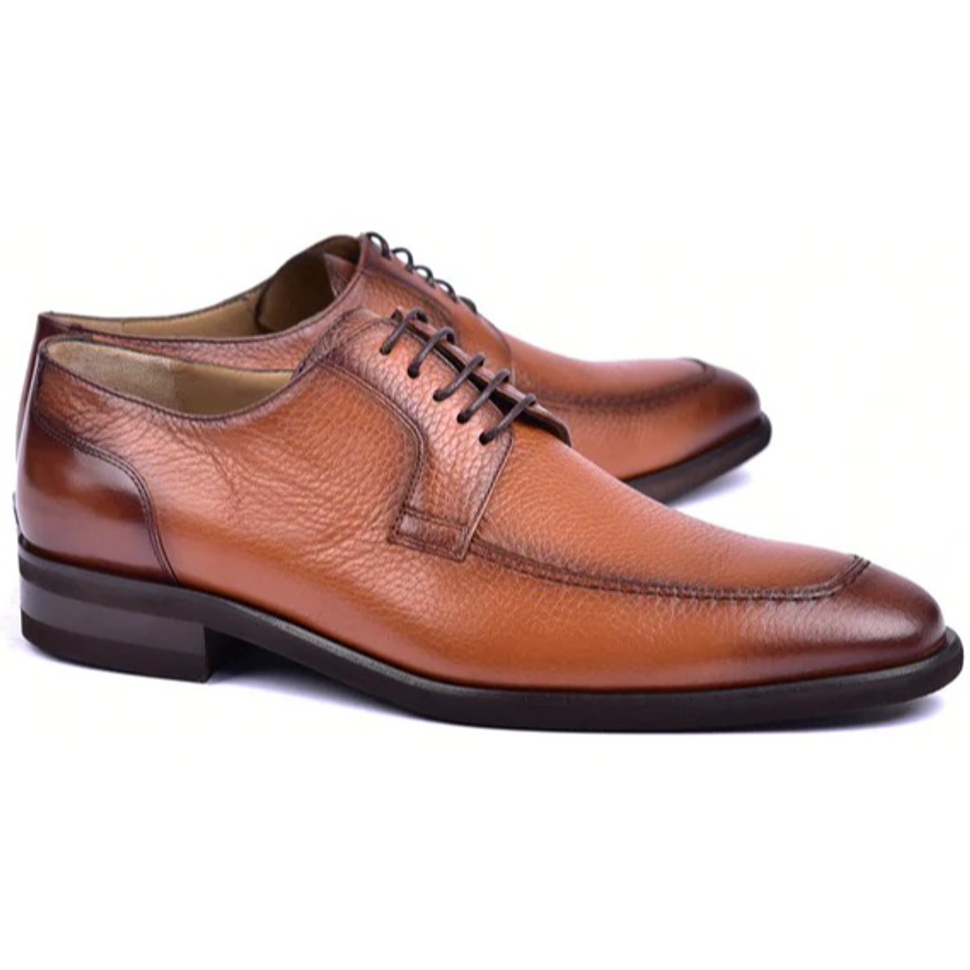 Corrente C001101-5876 Deerskin Lace-up Shoes Tan