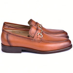Corrente C001102-5844 Deerskin Buckle Loafers Tan