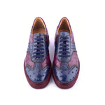 Corrente C0013021-6988 Genuine Ostrich Sneakers Navy / Burgundy