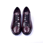 Corrente C001305-5581 Genuine Ostrich Fashion Sneakers Burgundy