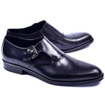 Corrente C001401-4313 Cap Toe Monkstrap Shoes Black