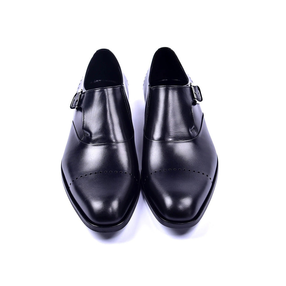Corrente C001401-4313 Cap Toe Monkstrap Shoes Black